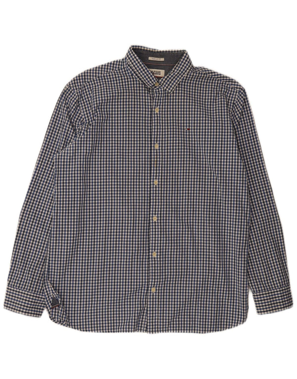 Tommy Hilfiger Chemise Regular Fit XL en coton vichy bleu pour homme
