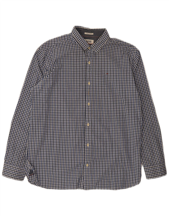 Tommy Hilfiger Chemise Regular Fit XL en coton vichy bleu pour homme