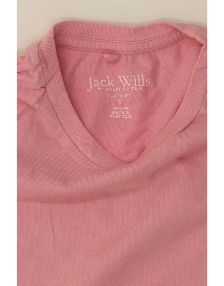 JACK WILLS Mens Classic Fit T-Shirt Top Small Pink Vintage Jack Wills and Second-Hand Jack Wills from Messina Hembry 