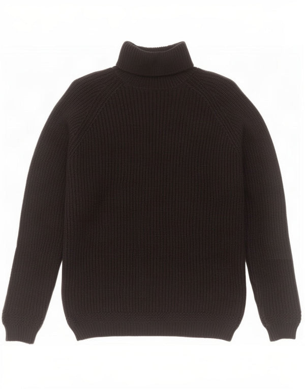 Zara Mens Roll Neck Jumper Sweater Large Black Cotton