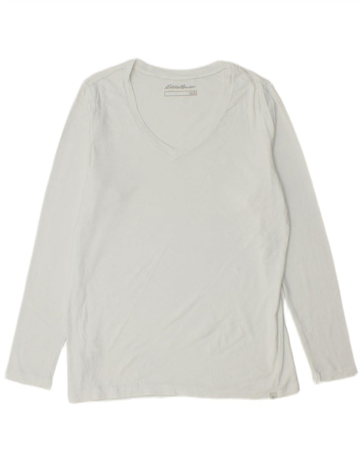 EDDIE BAUER Womens Top Long Sleeve UK 18 XL White Cotton