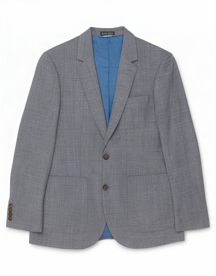Marks & Spencer Veste blazer à 2 boutons pour homme UK 38 Bleu moyen à carreaux