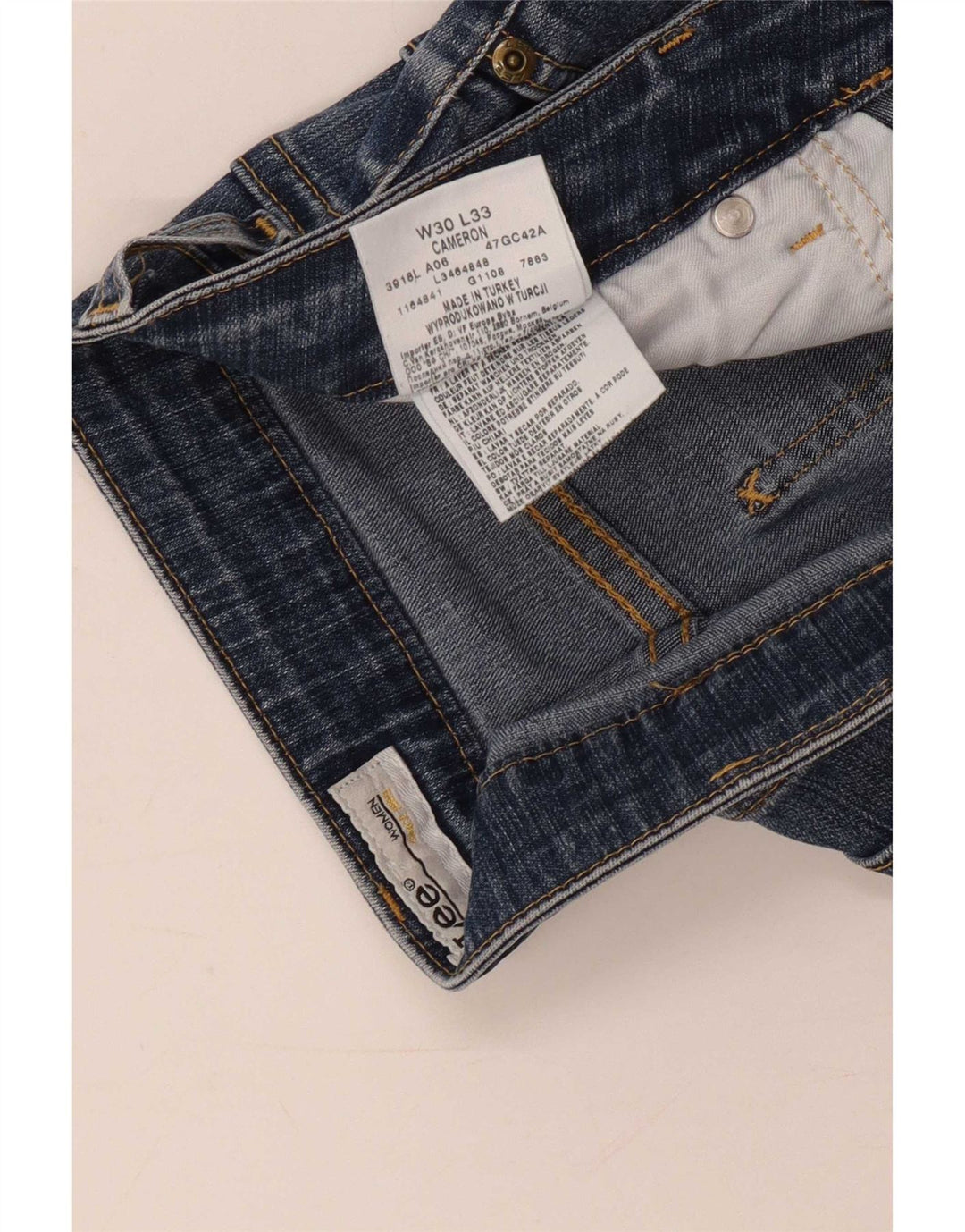 Lee Short en Jean Cameron Femme W30 Bleu Moyen Coton