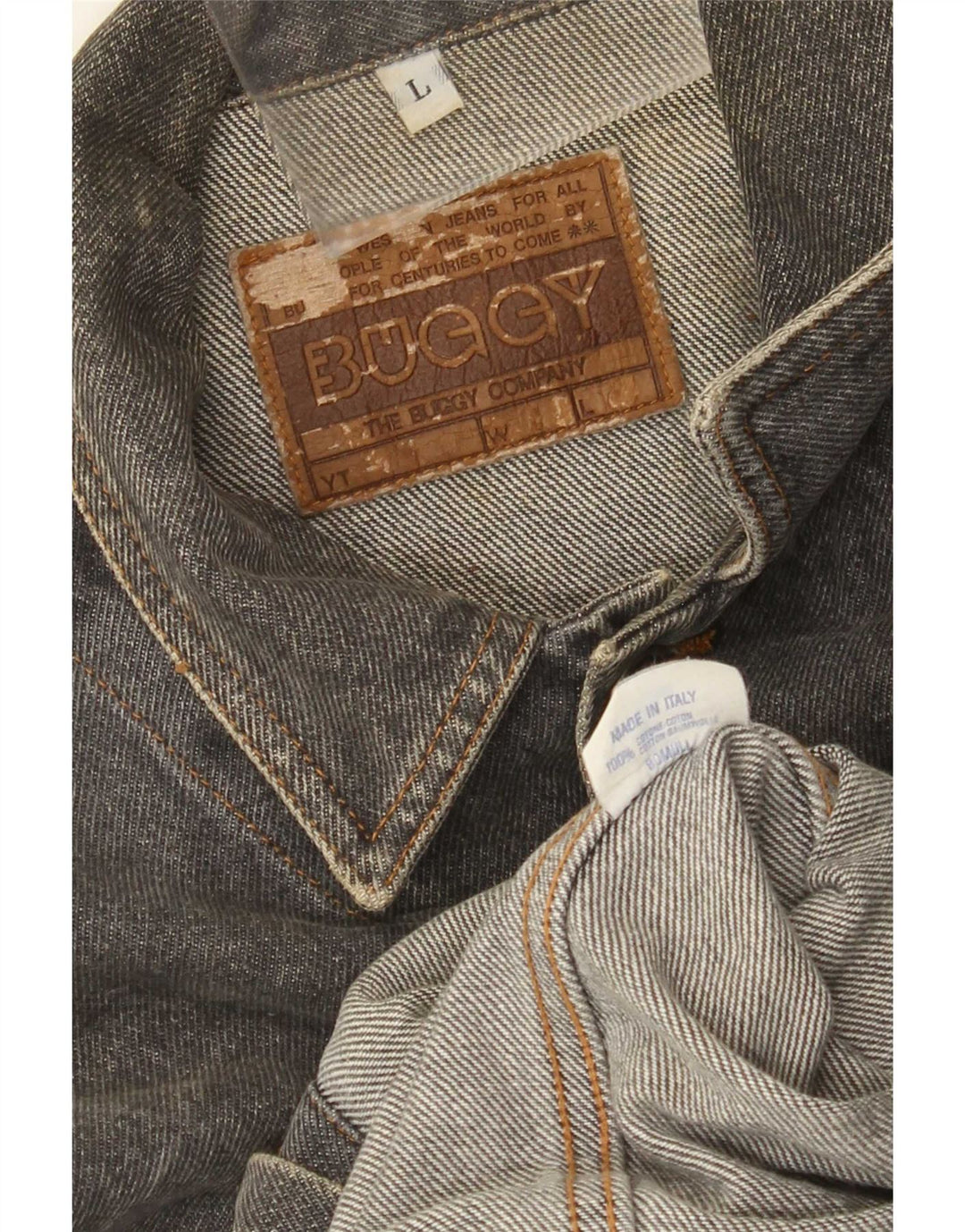 veste en denim homme vintage UK 40 grand coton gris