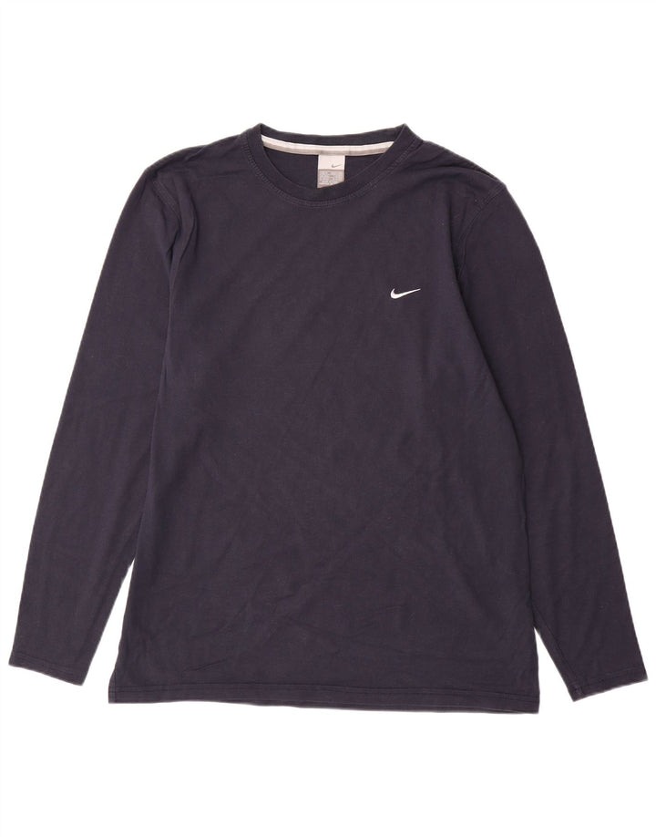 NIKE Haut à manches longues pour homme UK 39/41 Bleu marine moyen Coton