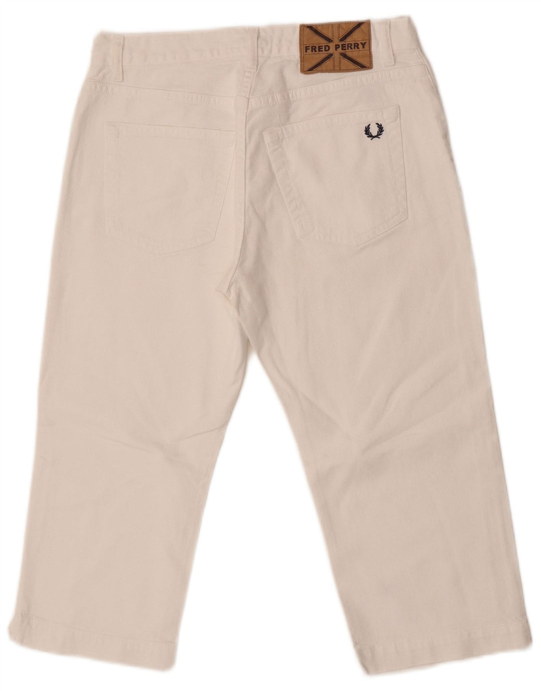 Fred Perry Jean Capri droit taille moyenne pour femme IT 42 Medium W27 L18 Blanc