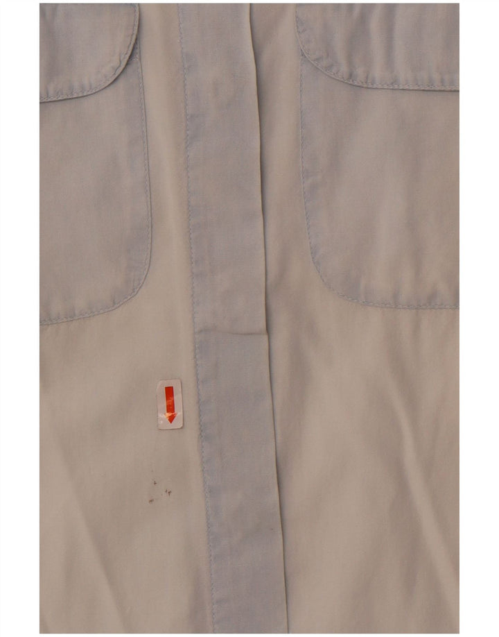 Armani Jeans Chemise sans manches pour femme UK 14 Large Bleu Coton