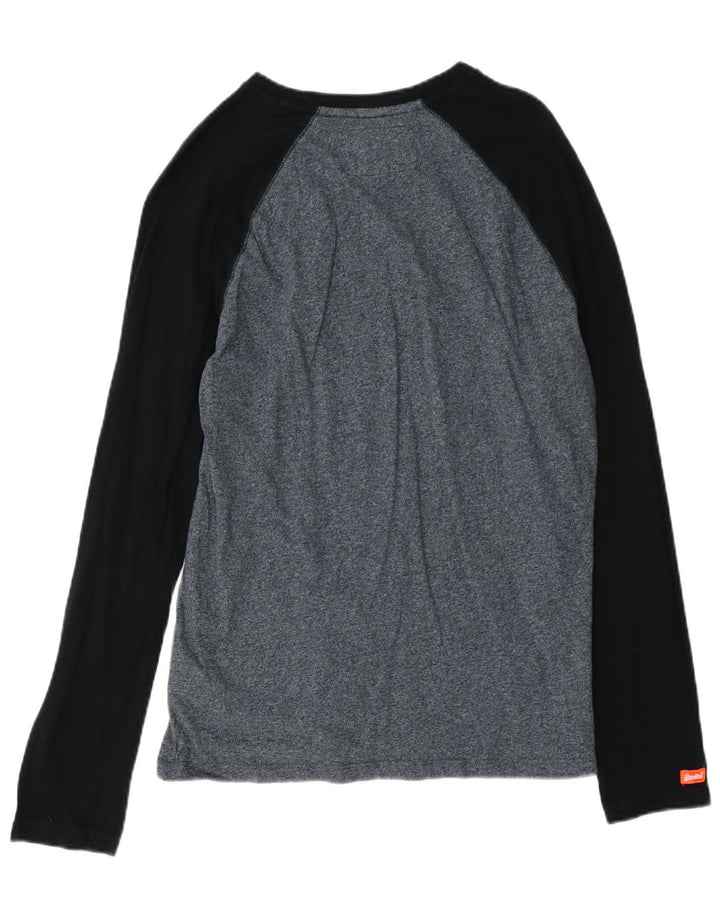 Superdry Haut à manches longues en coton moucheté bleu marine moyen