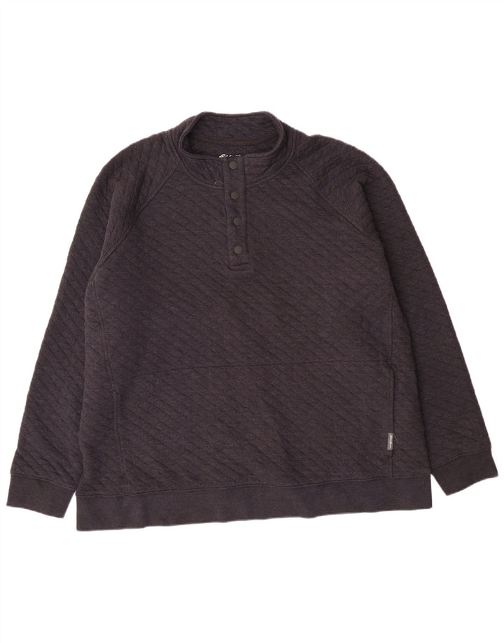 Eddie Bauer Sweat-shirt à col boutonné pour homme en coton géométrique gris 2XL