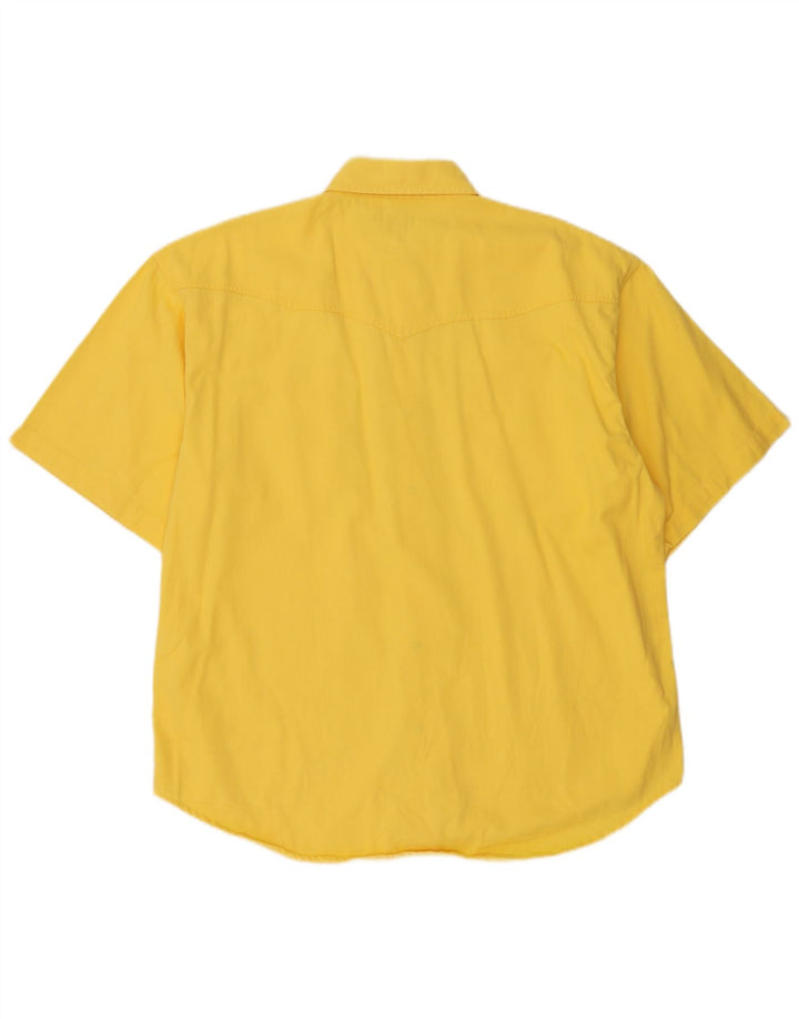 vintage Chemise à manches courtes pour hommes Grand coton jaune