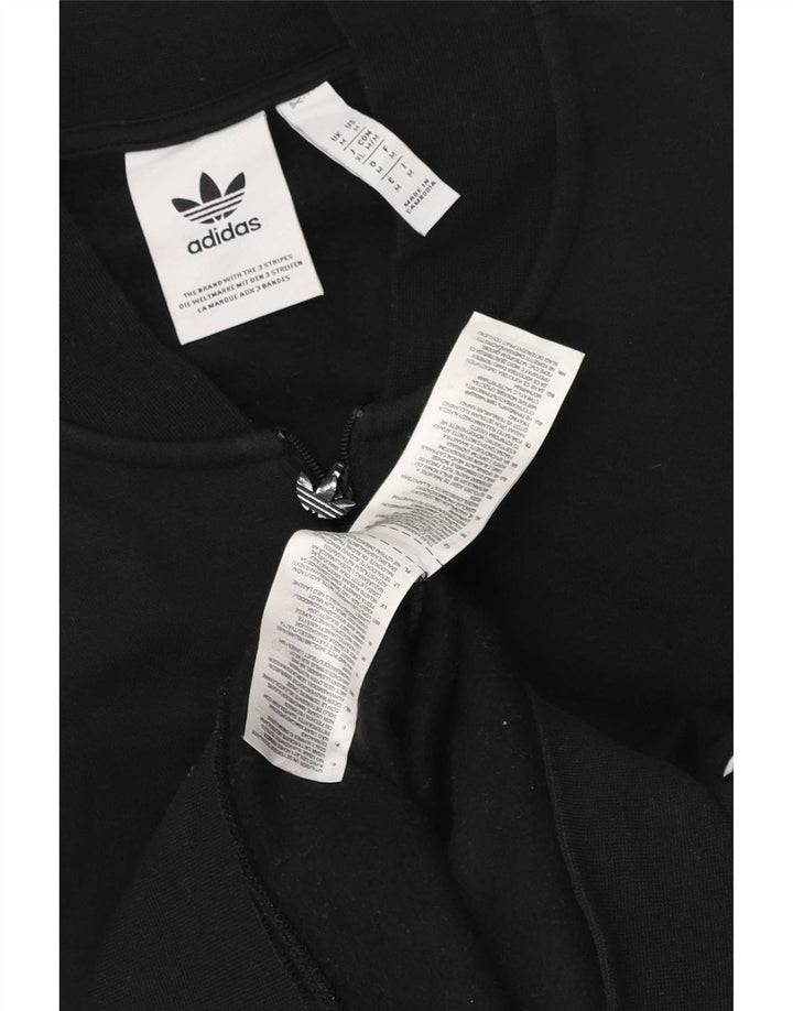 Adidas Sweat-shirt à col zippé pour homme en coton noir moyen