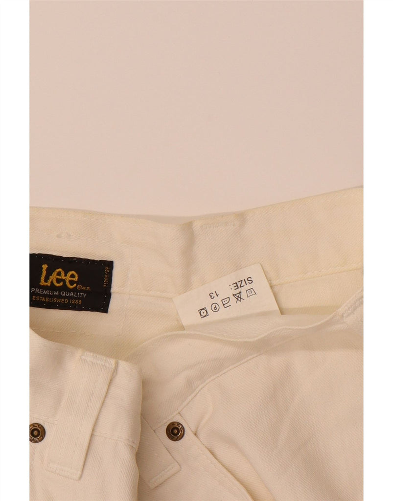 LEE Girls Capri Wide Leg Jeans 12-13 Years W28 L15 Off White Cotton Vintage Lee and Second-Hand Lee from Messina Hembry 