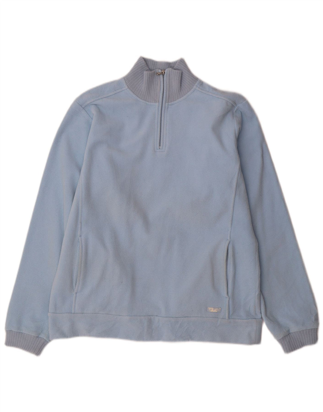 Champion Pull polaire à col zippé pour femme UK 16 Large Bleu Polyester