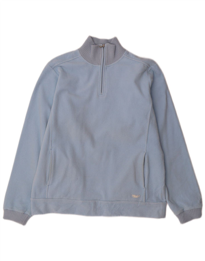 Champion Pull polaire à col zippé pour femme UK 16 Large Bleu Polyester