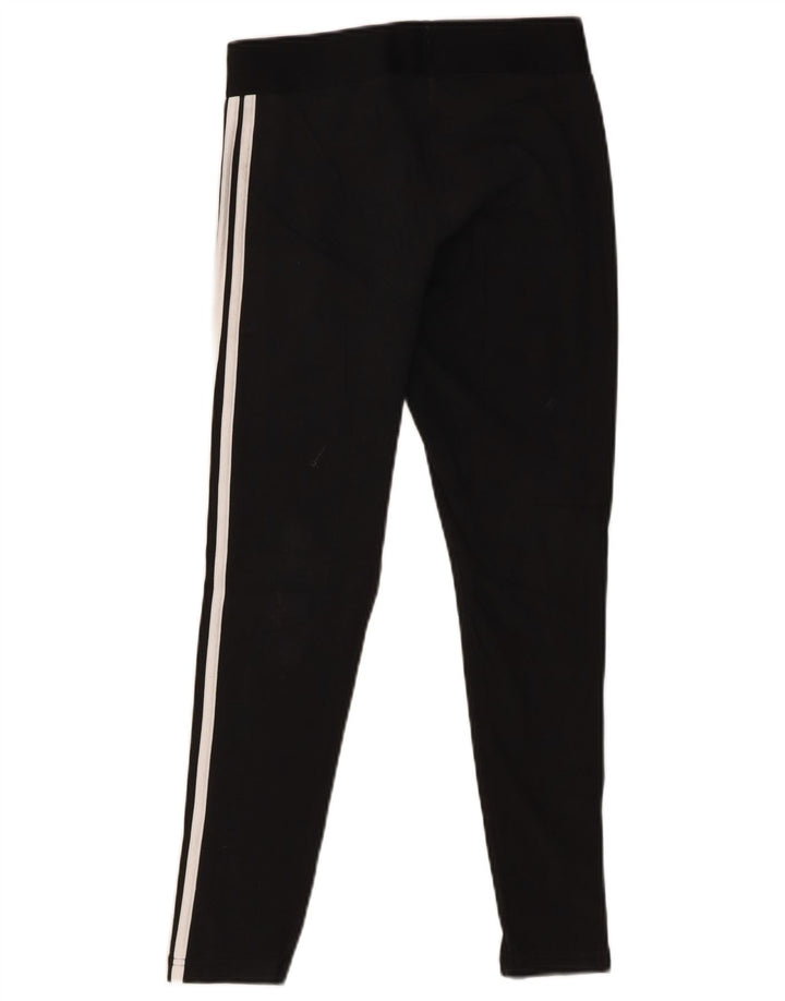 ADIDAS Womens Leggings UK 12/14 Medium  Black Cotton