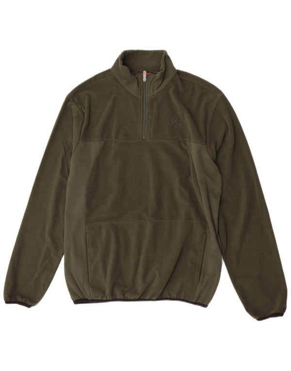 Kappa Pull polaire à col zippé pour femme UK 18 XL Kaki Polyester