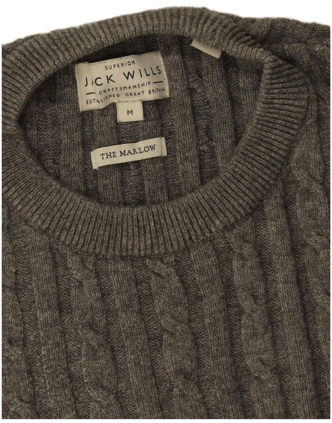 JACK WILLS Pull Col Rond The Marlow Homme Gris Moyen