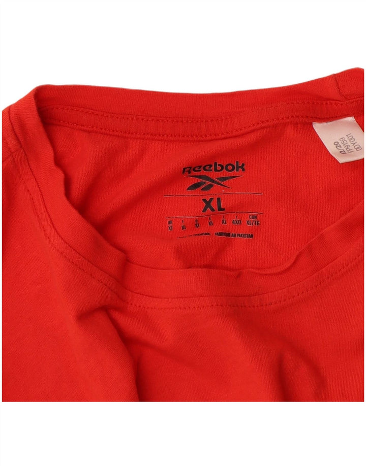 REEBOK T-Shirt Graphique Homme Top XL Rouge Coton