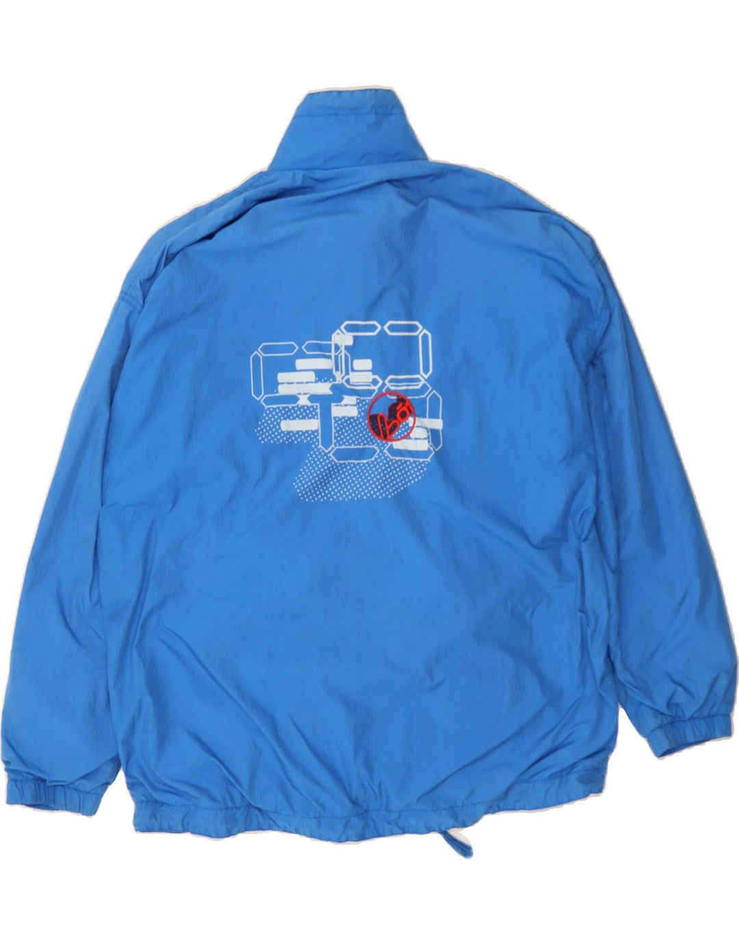 LOFFLER Mens Graphic Rain Jacket UK 42 XL Blue Vintage Loffler and Second-Hand Loffler from Messina Hembry 