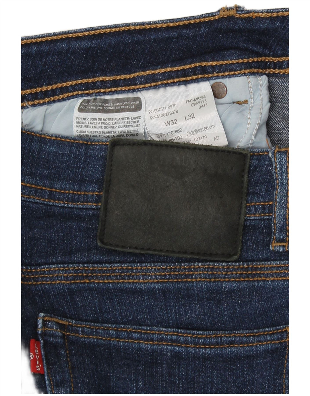 Levi's Jean Slim W32 L27 Homme Bleu Marine Coton