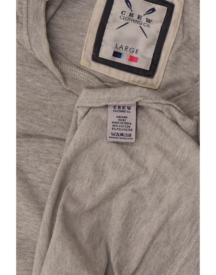 Crew Clothing T-Shirt Homme Haut Large Gris Coton