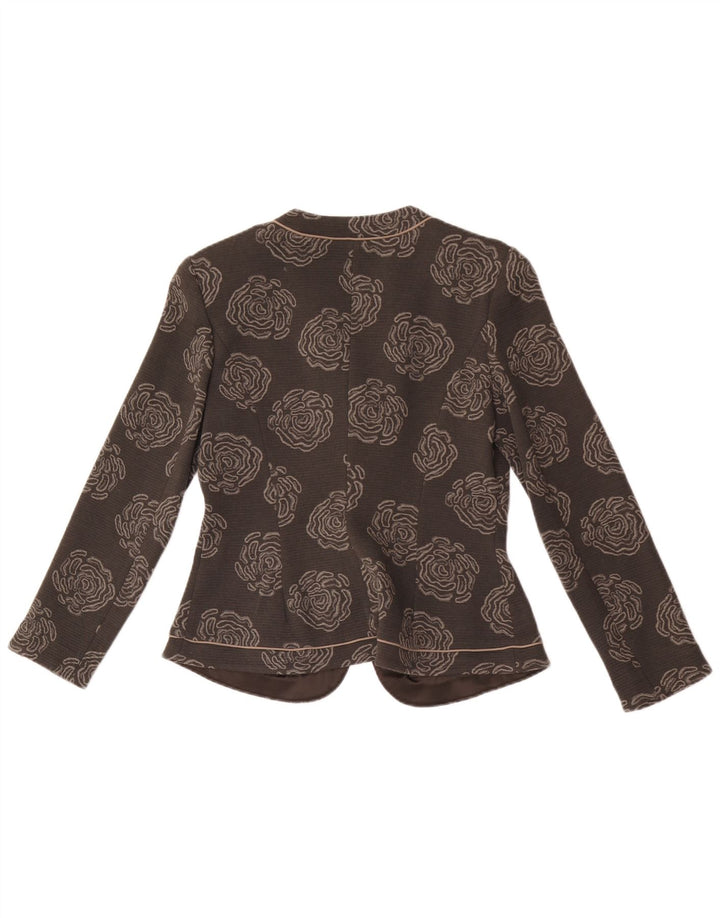 Armani Collezioni Veste blazer à 5 boutons pour femme UK 10 Petit gris floral