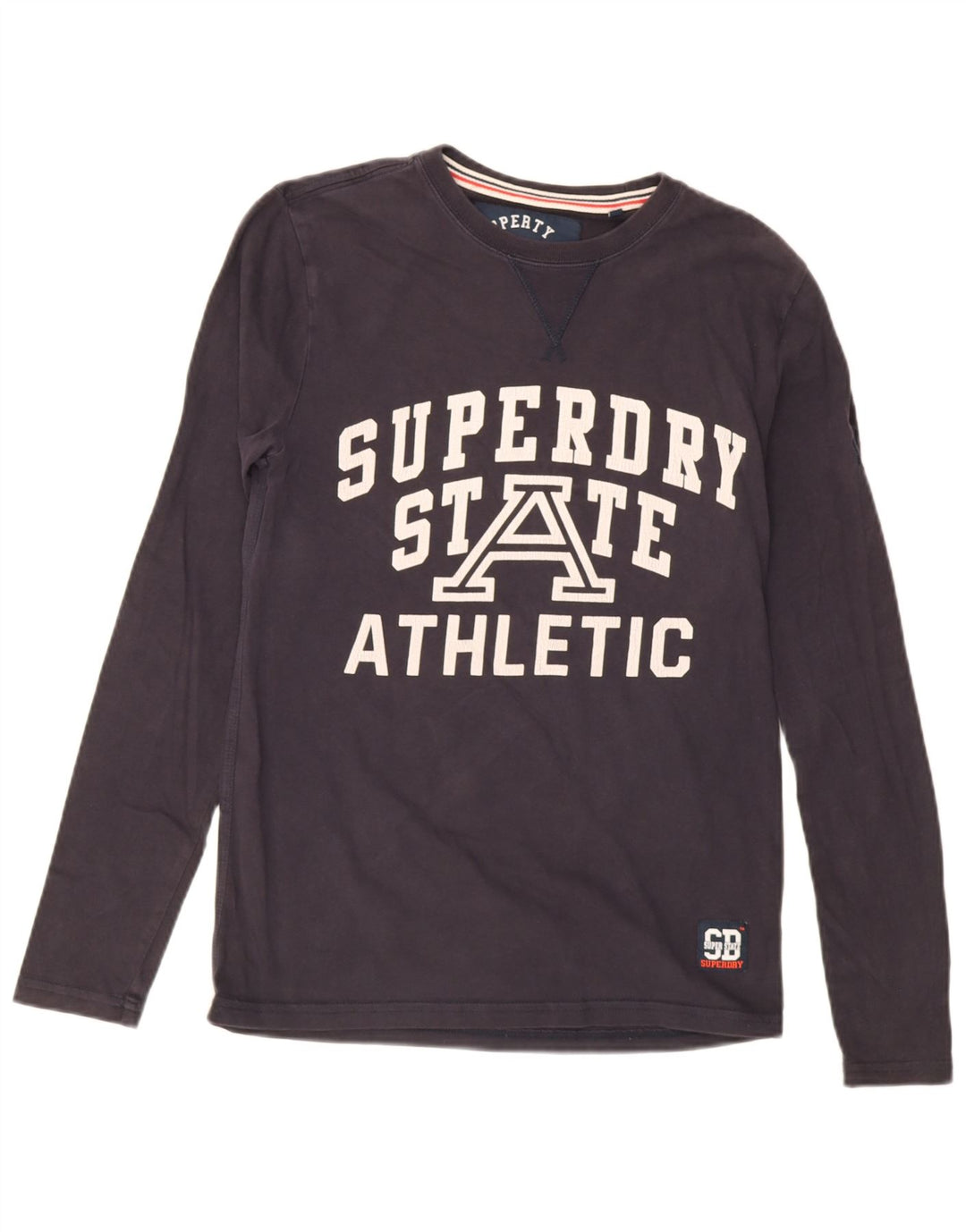 Superdry Haut Graphique à Manches Longues pour Homme en Coton Bleu Marine Petit