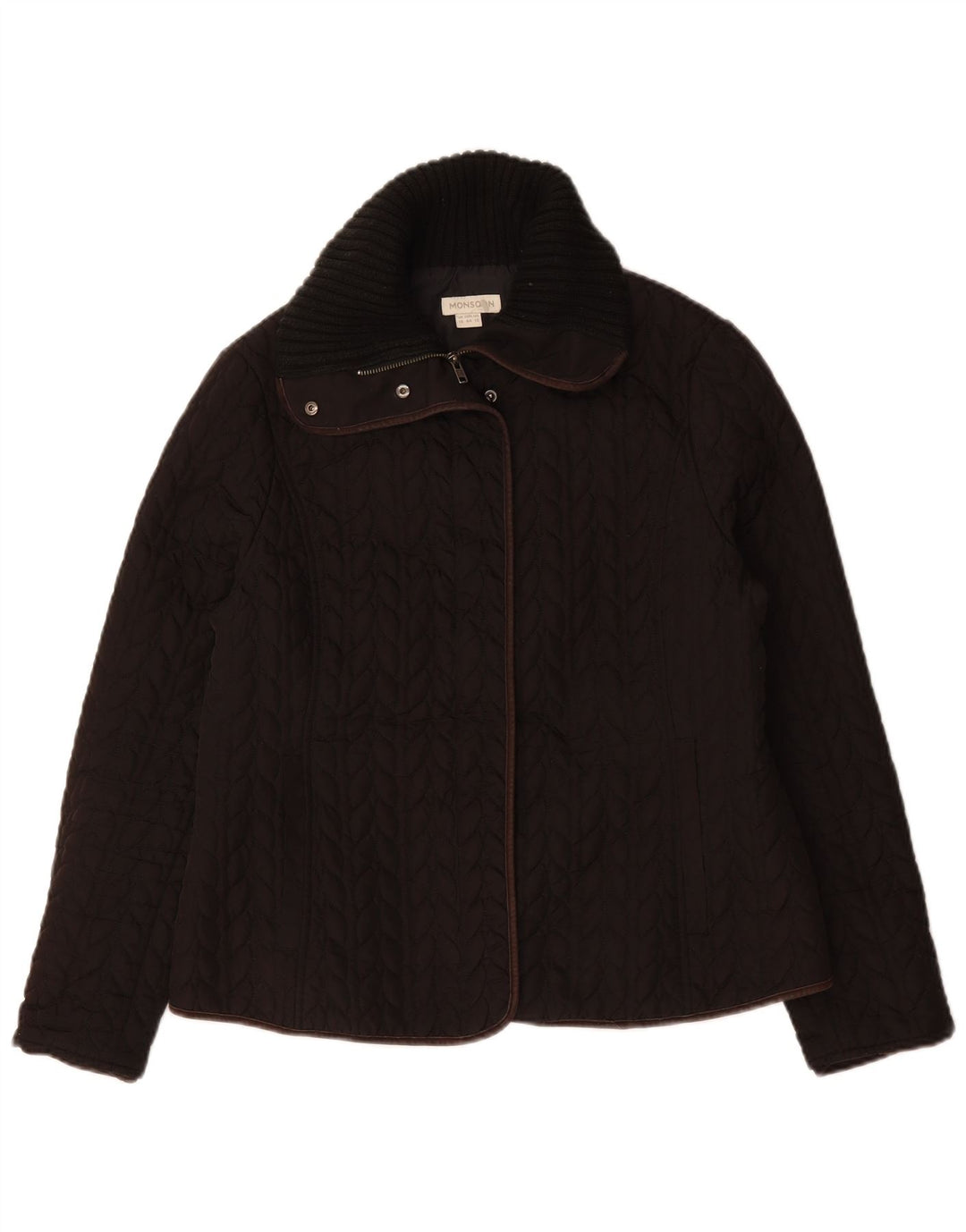 Monsoon Veste matelassée pour femme UK 16 Large Marron Polyester
