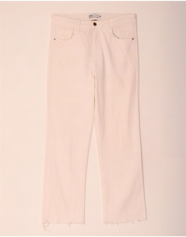 Jean droit femme Zara EU 40 Medium W30 L25 Coton blanc