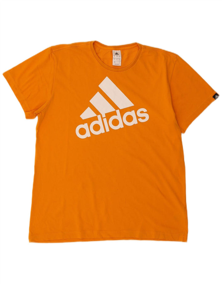 Adidas T-shirt graphique pour homme en coton orange moyen