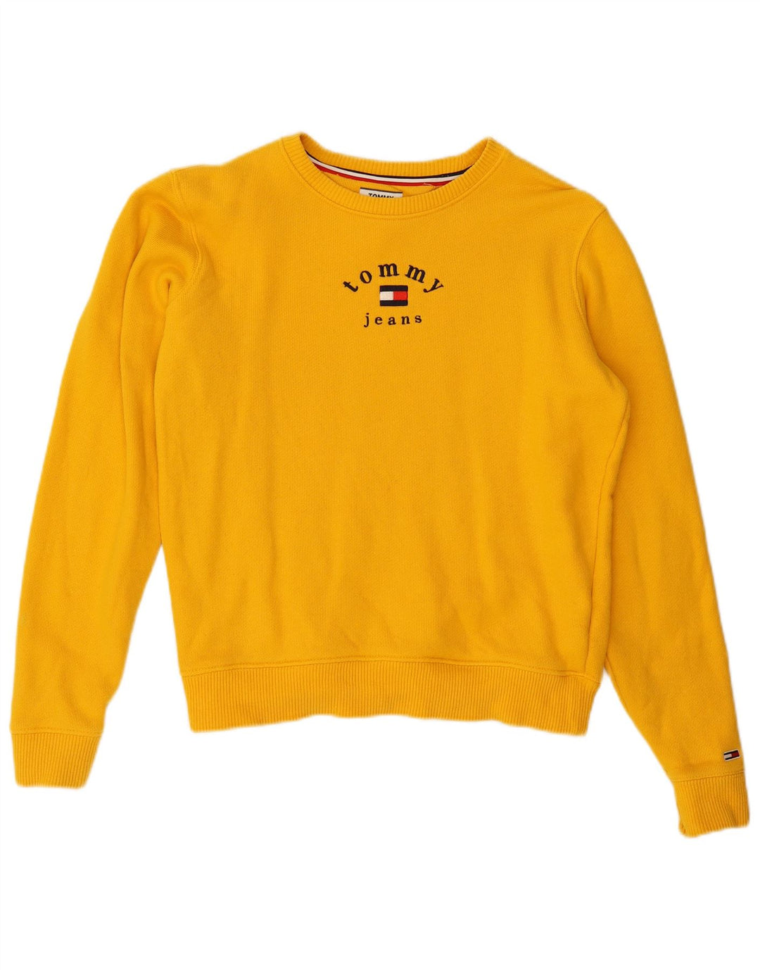 TOMMY HILFIGER Sweat-shirt surdimensionné pour femme UK 10 Small Jaune