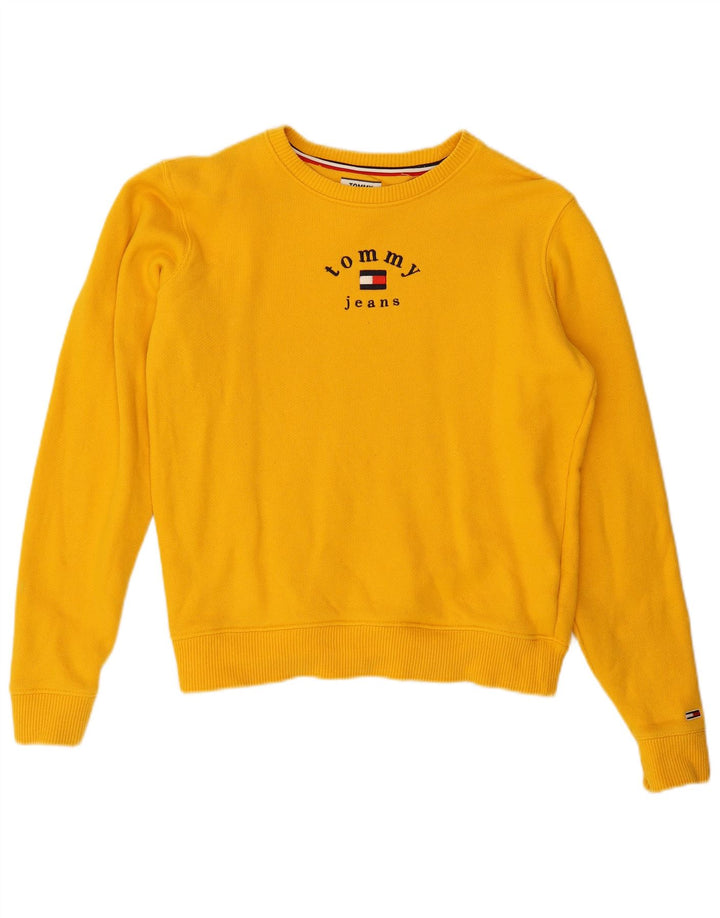 TOMMY HILFIGER Sweat-shirt surdimensionné pour femme UK 10 Small Jaune
