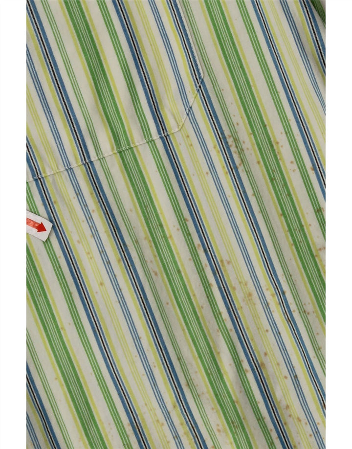 INVICTA Chemise à Manches Courtes Homme Grand Coton Rayé Vert