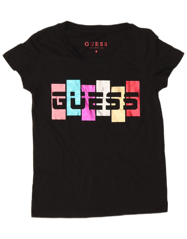 Guess T-shirt graphique pour femme UK 10 Small Noir