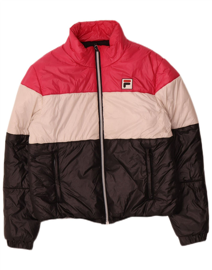Fila Veste matelassée pour femme UK 16 Large Multicolore Colourblock Polyester