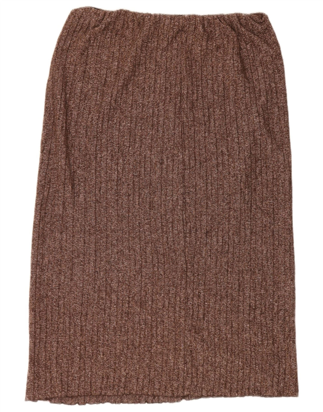 Zara Femme Jupe Droite En Tricot Large W30 Marron Moucheté Polyester