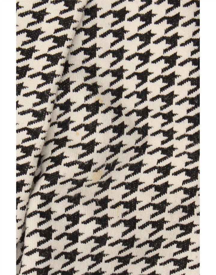 Zara Manteau surdimensionné pour femme UK 10 Petite viscose pied-de-poule noire