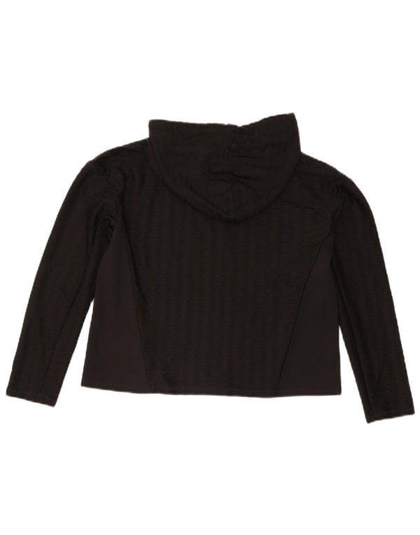 Puma Pull à capuche court d'entraînement pour femme UK 6 XS Noir Argyle/Diamant
