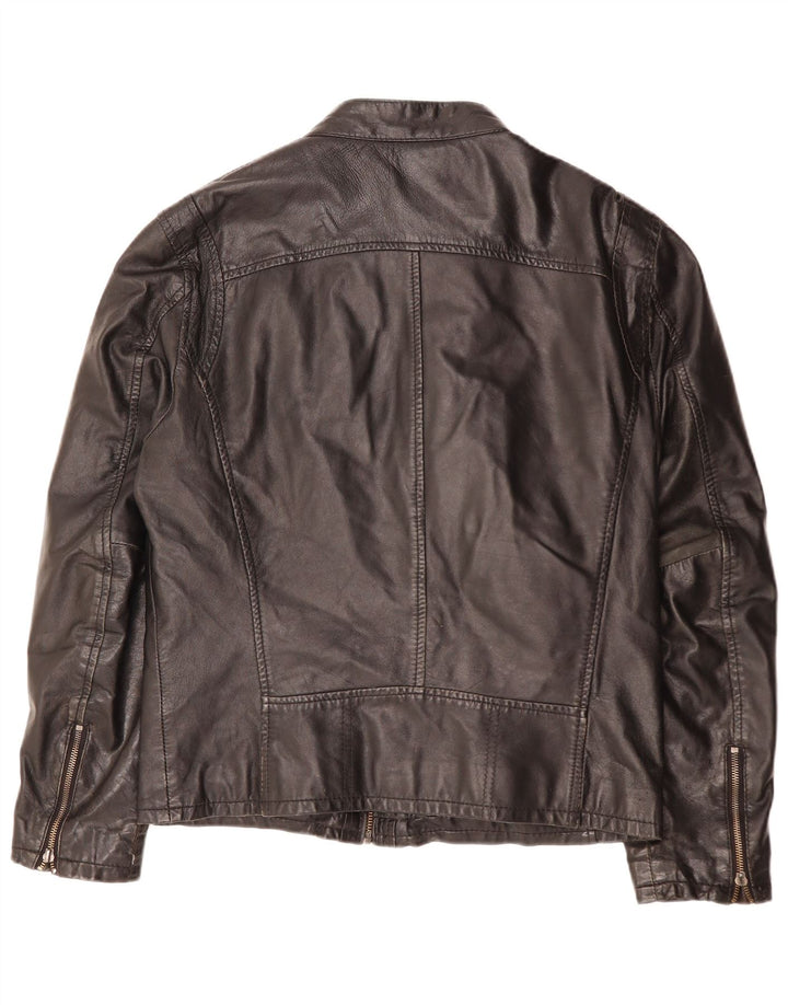 Veste en cuir Gypsy Womens UK 16 Grand cuir noir
