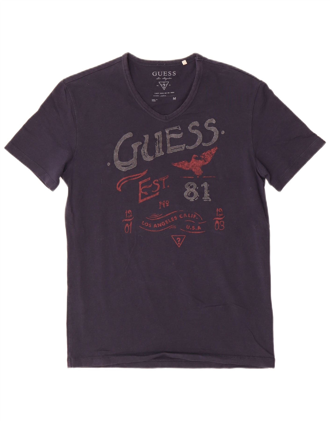 Guess T-Shirt Graphique Homme Bleu Marine Moyen