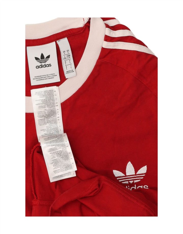 Adidas T-Shirt Homme Haut Large Rouge Coton