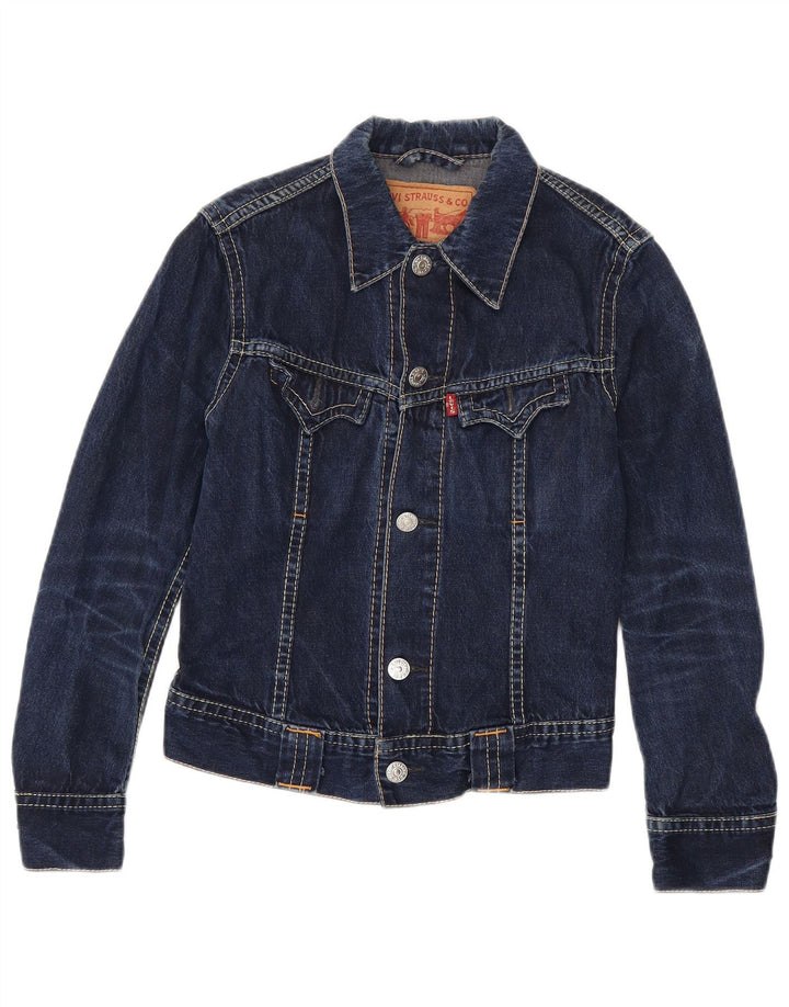 Levi's Veste en Jean Court Femme UK 10 Petit Bleu Coton