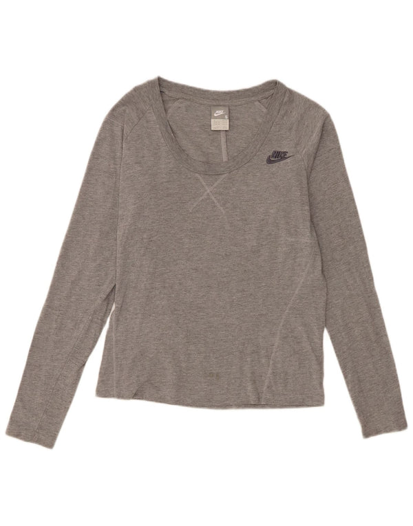 Nike Haut à manches longues pour femme UK 10 Petit Gris Coton