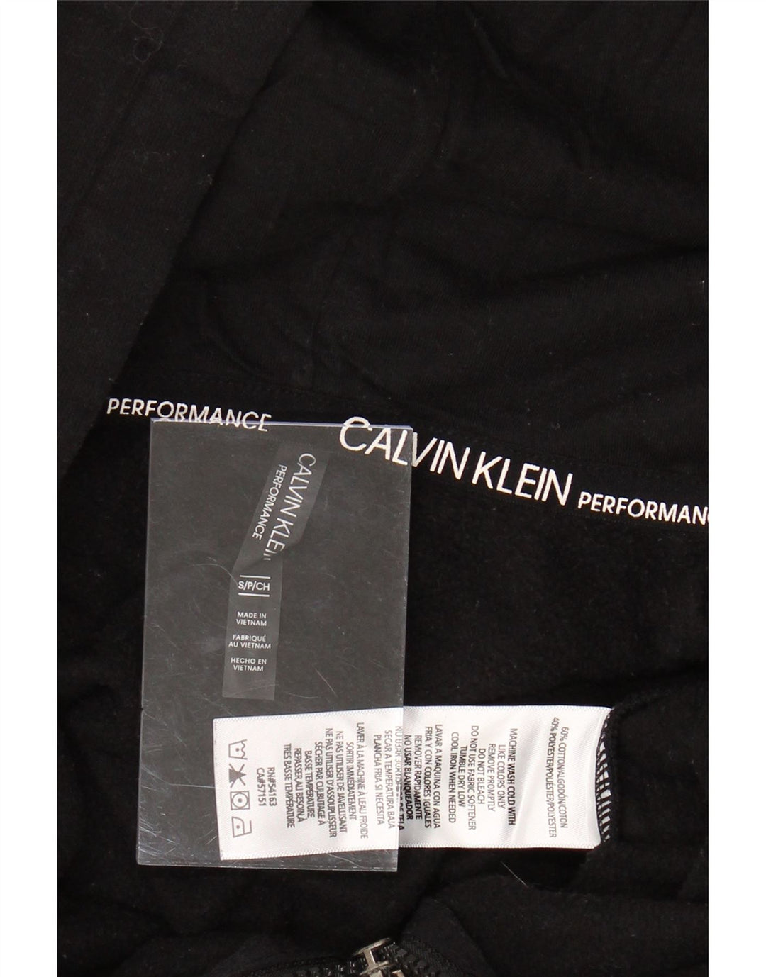 CALVIN KLEIN Pull à capuche zippé surdimensionné pour femme UK 10 Small Noir