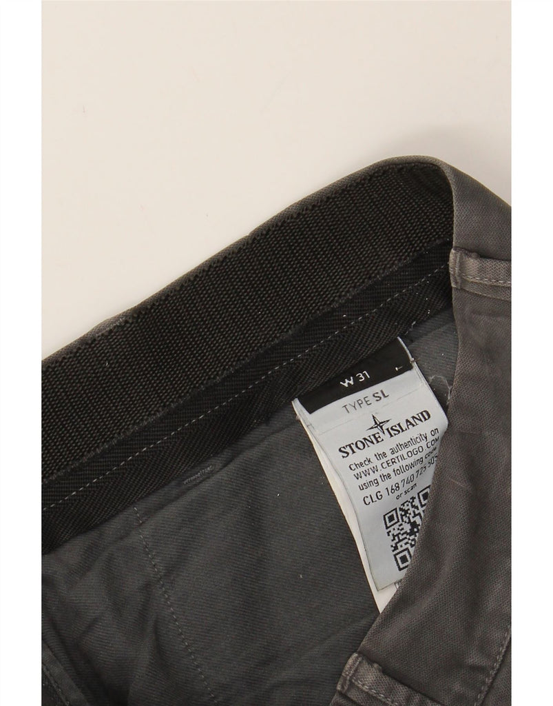STONE ISLAND Mens Slim Chino Trousers W31 L34 Grey Cotton Vintage Stone Island and Second-Hand Stone Island from Messina Hembry 