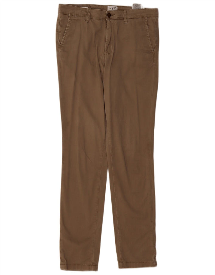 JACK & JONES Pantalon Chino Droit Homme W30 L32 Beige Coton