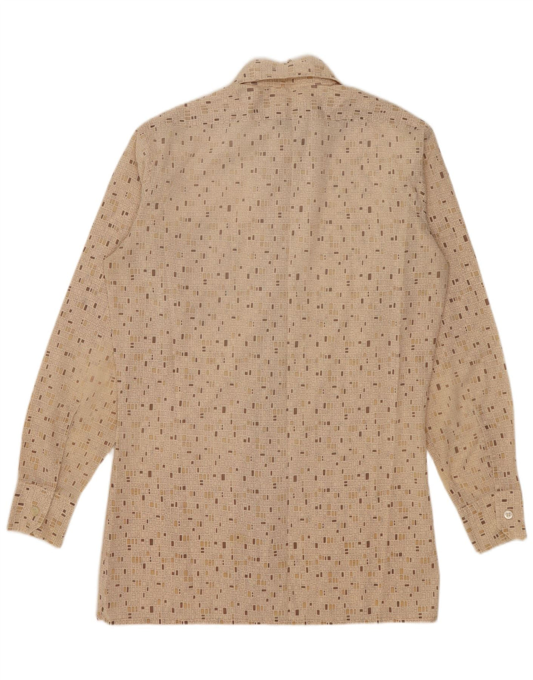 Chemise Homme Vintage Petit Beige Géométrique