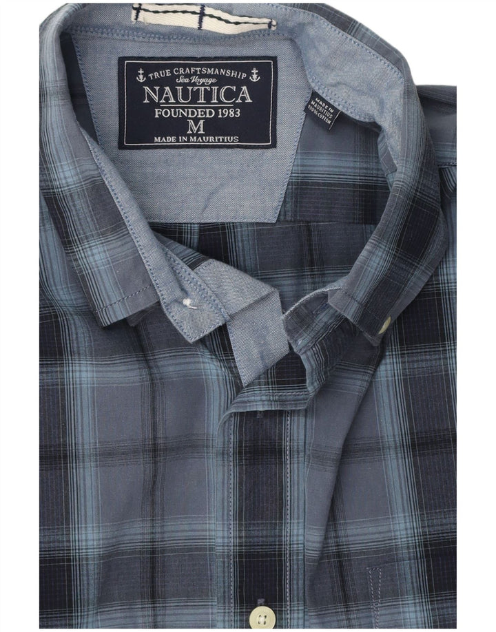 Nautica Chemise Homme Bleu Marine Moyen Carreaux Coton