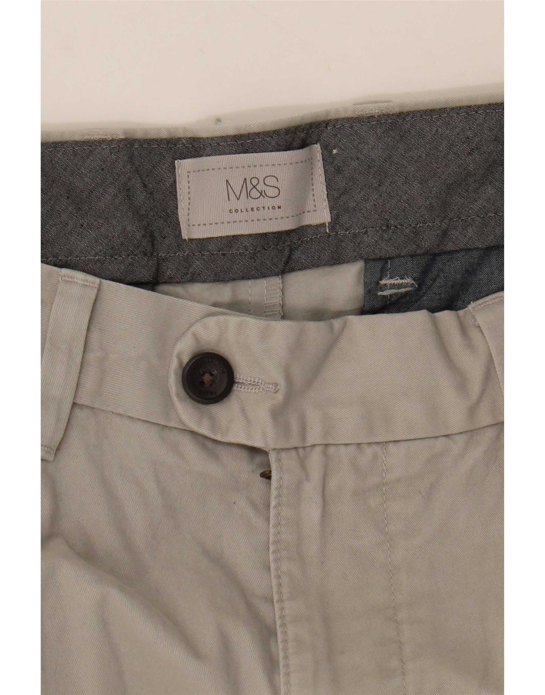 Marks & Spencer Short Chino Homme W36 Grand Gris Coton