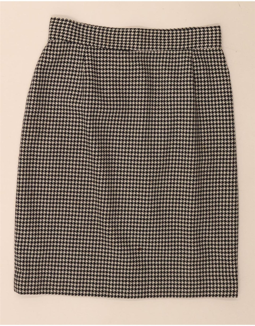 vintage Femmes 5 Boutons 2 Pièces Jupe Ensemble IT 46 Grand W28 Pied-de-poule Noir